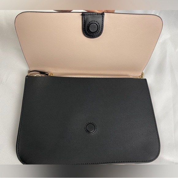 Kate Spade Liz Putnam black and light pink shoulder clutch purse - Picture 4 of 14